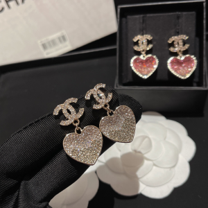 Replica Womens Jewelry Chanel Crystals CC and Heart Earrings A173PP180 AA191969
