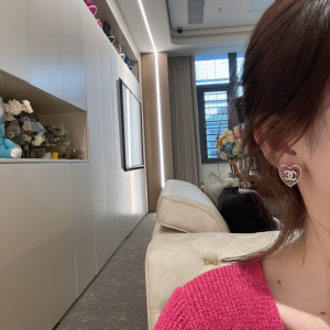 Replica Womens Jewelry Chanel Crystals CC and Heart Earrings A173PP180 AA191970