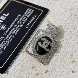 Chanel Crystals CC Logo Bottle Shaped Brooch 