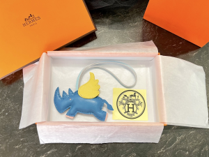 Hermes Rodeo Pegase Elephant Bag Charm Blue 