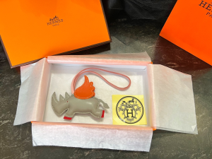Hermes Rodeo Pegase Elephant Bag Charm Gray 