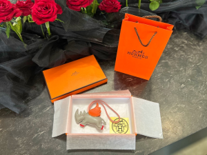 Essenceofluxury Free Gift Hermes Rodeo Pegase Elephant Bag Charm in Gray A62PP95 AA192429