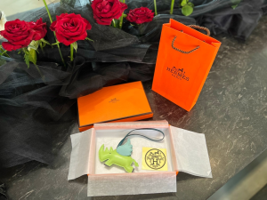 Essenceofluxury Free Gift Hermes Rodeo Pegase Elephant Bag Charm in Green A62PP95 AA192428