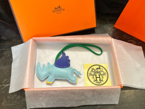 Hermes Rodeo Pegase Elephant Bag Charm Light Blue 