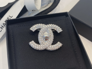 Chanel Crystals CC Brooch 