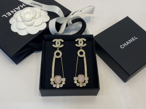 Chanel Crystals CC Pin Earrings 