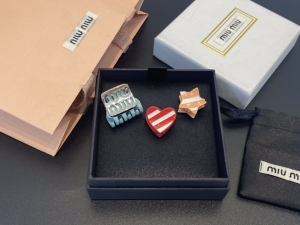 Miu Miu Multicolor Set of Three Hair Clips 