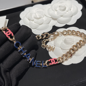 Essenceofluxury Womens Jewelry Chanel CC Monogram Chain Choker Necklace A173PP280 AA192761