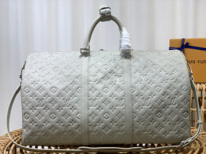 Essenceofluxury Womens Handbags Louis Vuitton Keepall 50 Travel Bag in Off White Monogram Embossed Leather M20901 50x29x23CM A103PP1480 AA192839 Essenceofluxury Womens Handbags Louis Vuitton Keepall 50 Travel Bag in Off White Monogram Embossed Leather M20901 50x29x23CM A103PP1480 AA192839