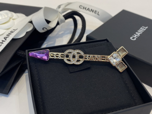 Chanel Crystals CC Arrow Brooch 