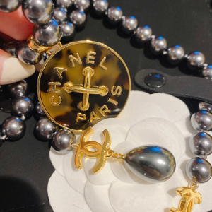 Essenceofluxury Womens Jewelry Chanel Long Pearls Necklace Gray A39PP280 AA193215