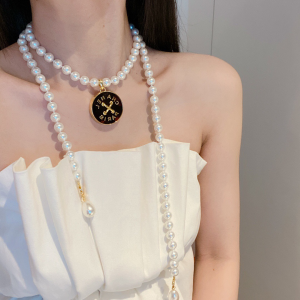 Chanel Long Pearls Necklace White 