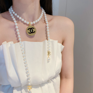Essenceofluxury Womens Jewelry Chanel Long Pearls Necklace White A39PP280 AA193216