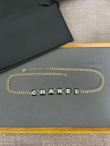 Essenceofluxury Womens Belts Chanel Monogram Logo Chain Belt A175PP240 AA193265