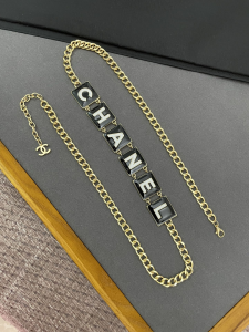 Essenceofluxury Womens Belts Chanel Monogram Logo Chain Belt A175PP240 AA193265