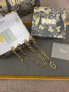 Essenceofluxury Womens Belts Dior Caro CD Chain Belt Gold A175PP240 AA193266