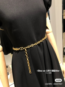 Essenceofluxury Womens Belts Dior Caro CD Chain Belt Gold A175PP240 AA193266