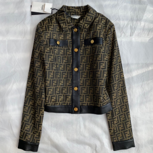 Essenceofluxury Womens Clothing Fendi FF Jacquard Jacket SML A198PP780 AA193320