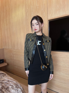 Essenceofluxury Womens Clothing Fendi FF Jacquard Jacket SML A198PP780 AA193320