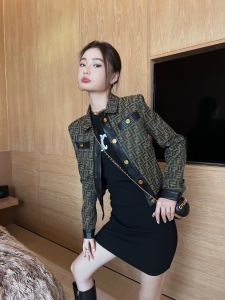 Essenceofluxury Womens Clothing Fendi FF Jacquard Jacket SML A198PP780 AA193320