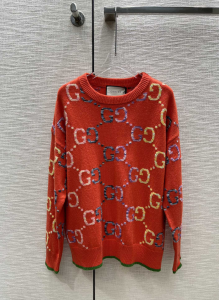 Gucci GG Wool Jacquard Sweater Red 