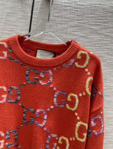 Essenceofluxury Womens Clothing Gucci GG Wool Jacquard Sweater in Red SML A198PP780 AA193318