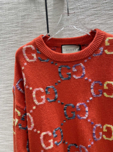 Essenceofluxury Womens Clothing Gucci GG Wool Jacquard Sweater in Red SML A198PP780 AA193318