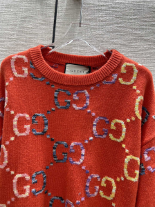 Essenceofluxury Womens Clothing Gucci GG Wool Jacquard Sweater in Red SML A198PP780 AA193318