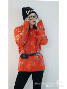 Essenceofluxury Womens Clothing Gucci GG Wool Jacquard Sweater in Red SML A198PP780 AA193318