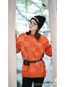 Essenceofluxury Womens Clothing Gucci GG Wool Jacquard Sweater in Red SML A198PP780 AA193318