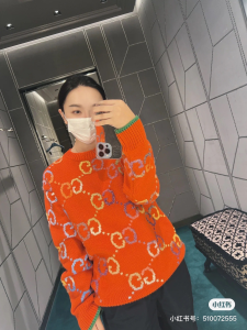 Essenceofluxury Womens Clothing Gucci GG Wool Jacquard Sweater in Red SML A198PP780 AA193318