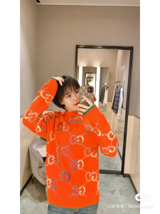 Essenceofluxury Womens Clothing Gucci GG Wool Jacquard Sweater in Red SML A198PP780 AA193318