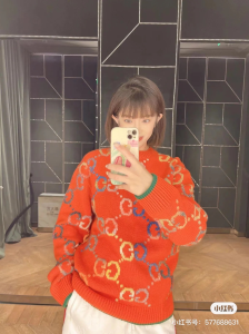 Essenceofluxury Womens Clothing Gucci GG Wool Jacquard Sweater in Red SML A198PP780 AA193318