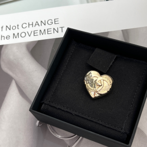 Chanel Gold Lock Heart Brooch 