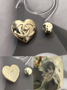Replica Womens Jewelry Chanel Gold Lock Heart Brooch A62PP180 AA193365