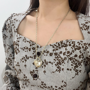 Replica Womens Jewelry Chanel Gold Lock Heart Chain Necklace A62PP180 AA193364