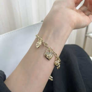 Replica Womens Jewelry Chanel Gold Multi Lock Heart Chain Bracelet A62PP180 AA193362