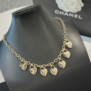 Chanel Gold Multi Lock Heart Chain Necklace 