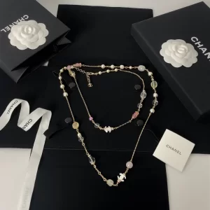 Chanel 2022 Pearls and Chain CC Necklaces 