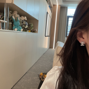 Essenceofluxury Womens Jewelry Chanel Crystals CC Logo Bowknot Earrings A173PP180 AA193784