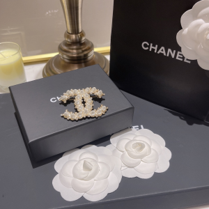 Essenceofluxury Womens Jewelry Chanel Studded Diamonds CC Logo Brooch A173PP180 AA193782