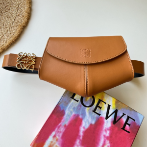 Loewe Leather Anagram Belt Pouch Brown 