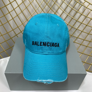 Balenciaga Cotton Baseball Cap Hat Blue 