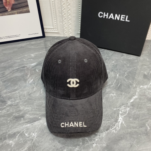 Chanel CC Logo Velvet Baseball Cap Hat Black 