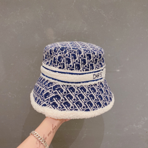 Essenceofluxury Womens Hats Dior Oblique Wool Bucket Hat Blue A190PP180 AA194138