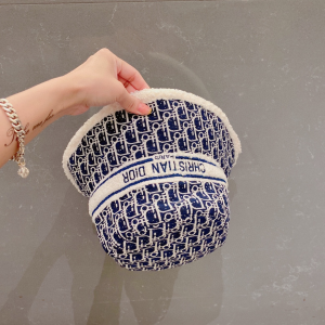 Essenceofluxury Womens Hats Dior Oblique Wool Bucket Hat Blue A190PP180 AA194138