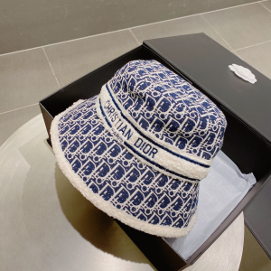Essenceofluxury Womens Hats Dior Oblique Wool Bucket Hat Blue A190PP180 AA194138