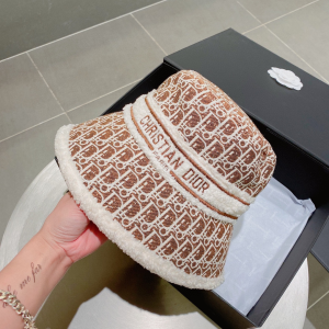 Essenceofluxury Womens Hats Dior Oblique Wool Bucket Hat Brown A190PP180 AA194136