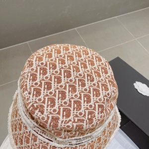 Essenceofluxury Womens Hats Dior Oblique Wool Bucket Hat Brown A190PP180 AA194136