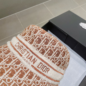 Essenceofluxury Womens Hats Dior Oblique Wool Bucket Hat Brown A190PP180 AA194136